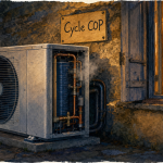 Pompe à chaleur : fonctionnement, cycle COP et rendement réel