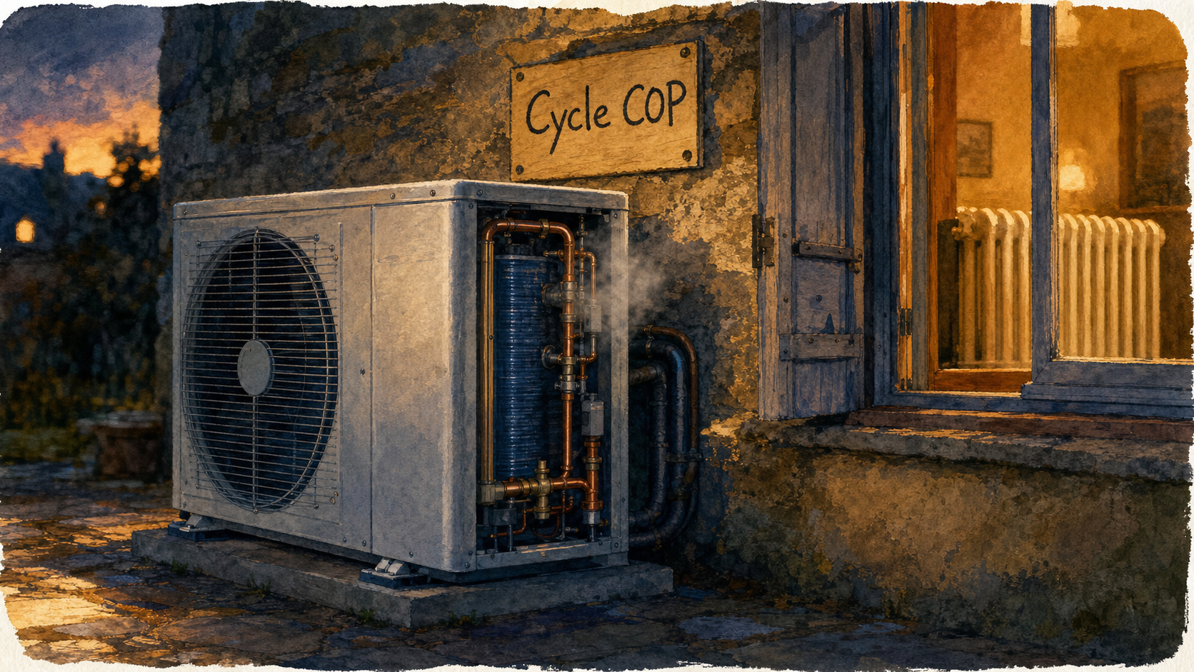 Pompe à chaleur : fonctionnement, cycle COP et rendement réel