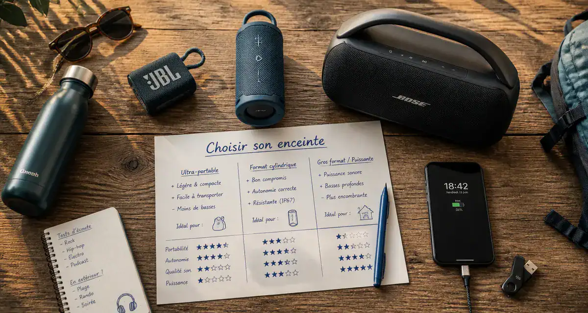quelle enceinte bluetooth choisir, trois modèles sur table