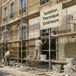Ravalement ITE façade immeuble en travaux