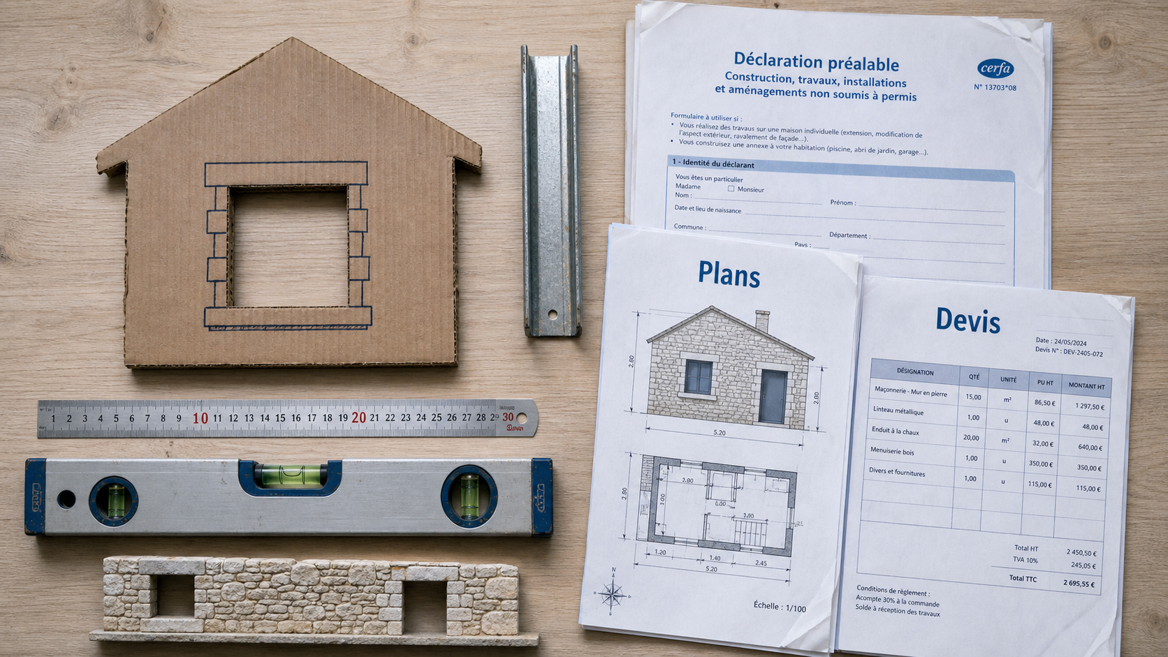 Agrandir fenêtre : autorisations, linteau et budget (plan et devis)