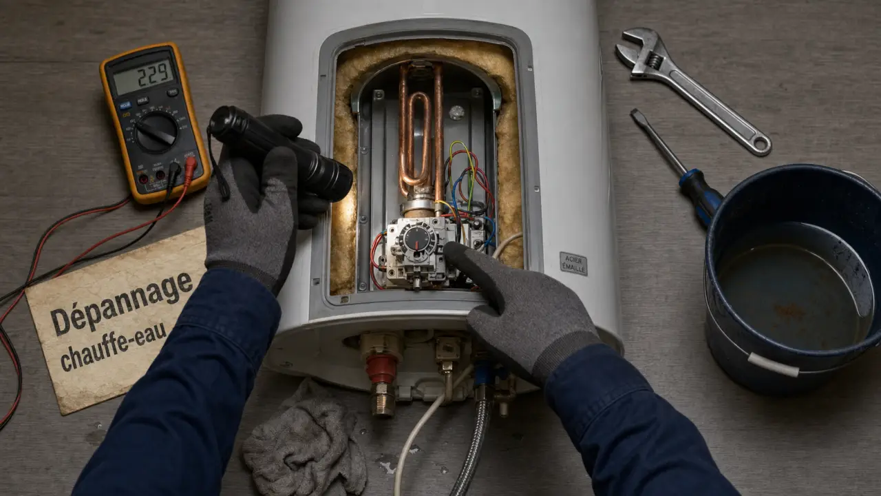 Chauffe eau depannage : fuite, thermostat, disjonction