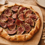 Dessert au figues fraiches : tarte rustique aux figues rôties, miel et amandes