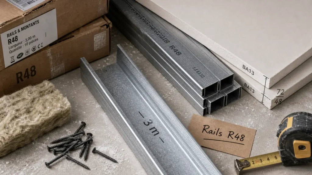 Rails pour placo : choisir le bon R48, R70 ou R100 selon la cloison