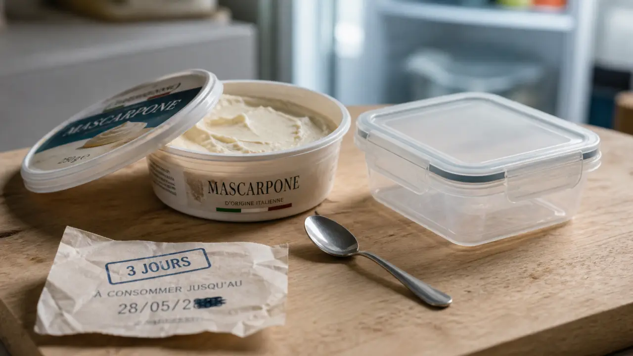 Conservation mascarpone ouvert : 3 jours au réfrigérateur, signes de péremption