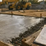 Dalle en béton armé sur chantier : portée, épaisseur et pose