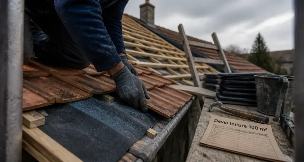 Prix d&rsquo;une toiture de 100 m² : budget, matériaux et leviers d&rsquo;économies
