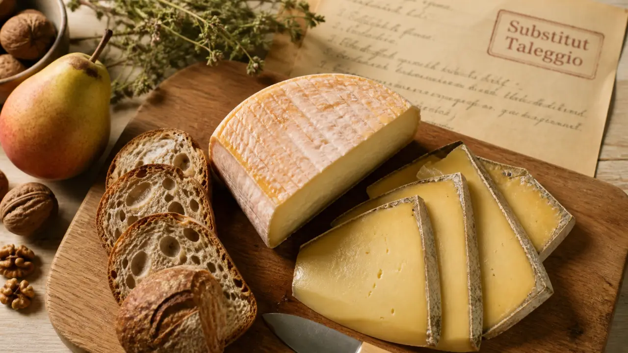 Taleggio équivalent français : Reblochon, Saint-Nectaire, Livarot, plan de fromages