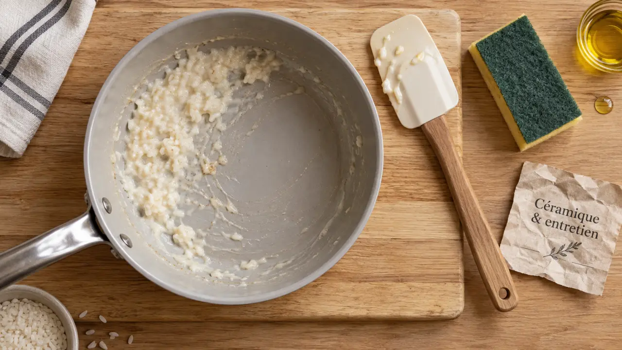Casserole céramique pour cuisson légère, revêtement à entretenir