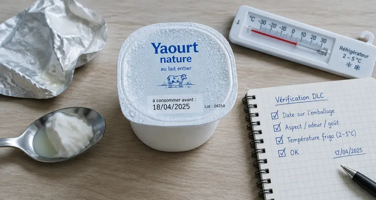 Yaourt perimes : pot fermé, DLC lisible, condensation